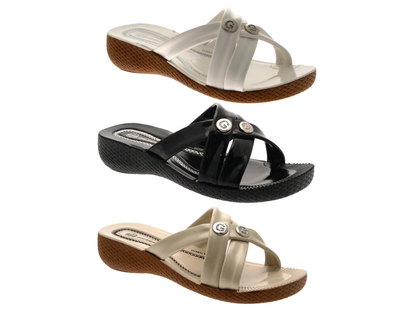 Womens Strappy Low Wedge Comfort Sandals Ladies Summer Mules Shoes Size